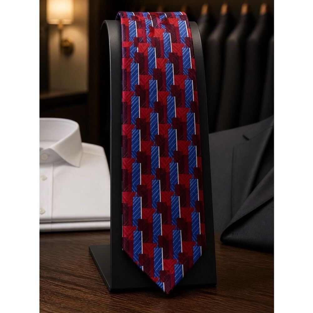 Puritan Red and Blue Patterned Men's Tie